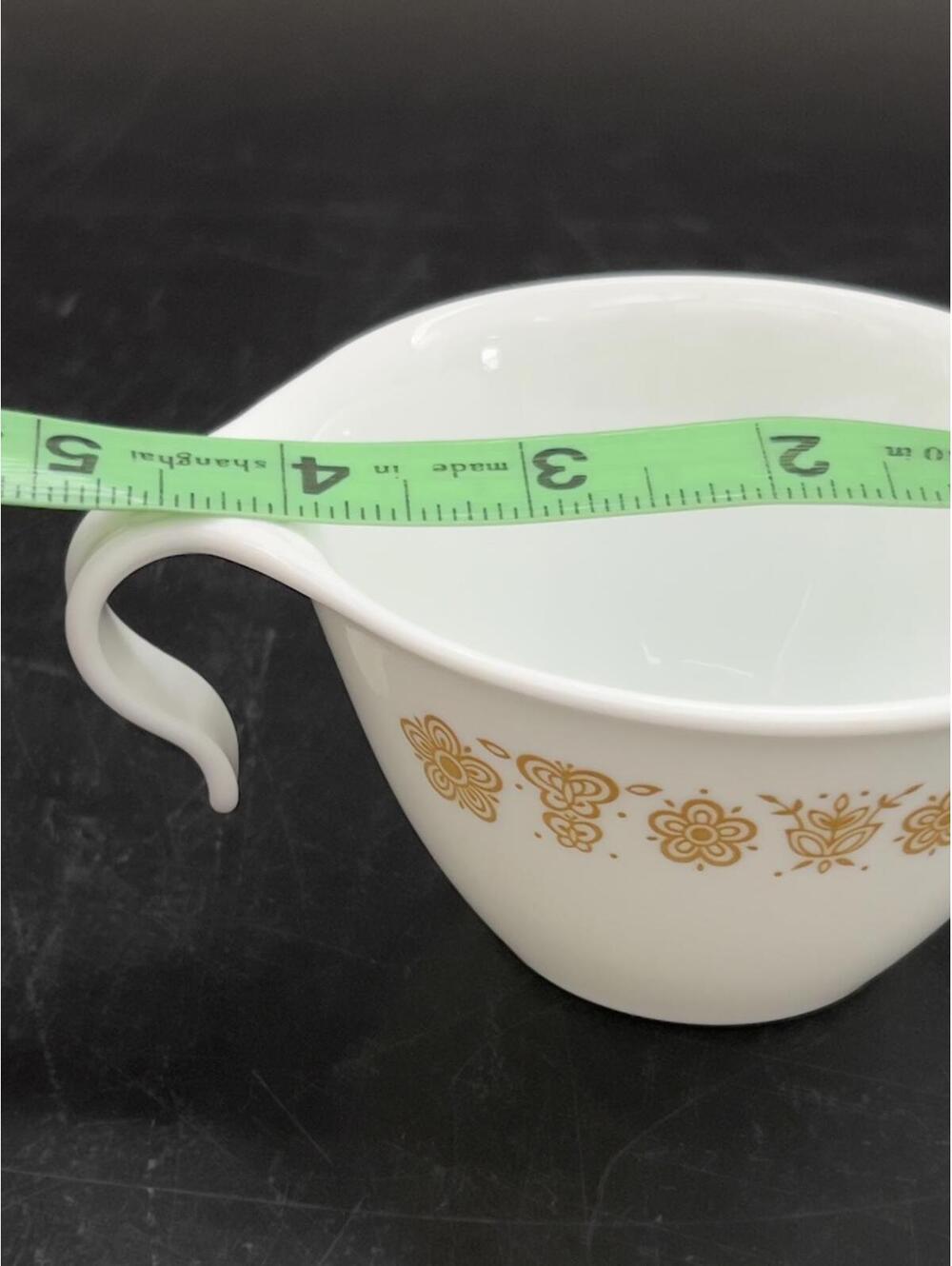Corelle Vintage Brown Floral Teacup with Curved Handle - Picture 4 of 4